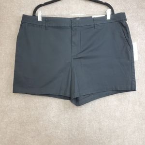 NWT Woman A NEW DAY Black Cotton Stretch Chino Shorts Sz 18